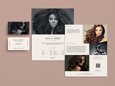 Hair Stylist Brand Identity Set beauty branding business card flyer graphic design hair hair sstylist identity marketing