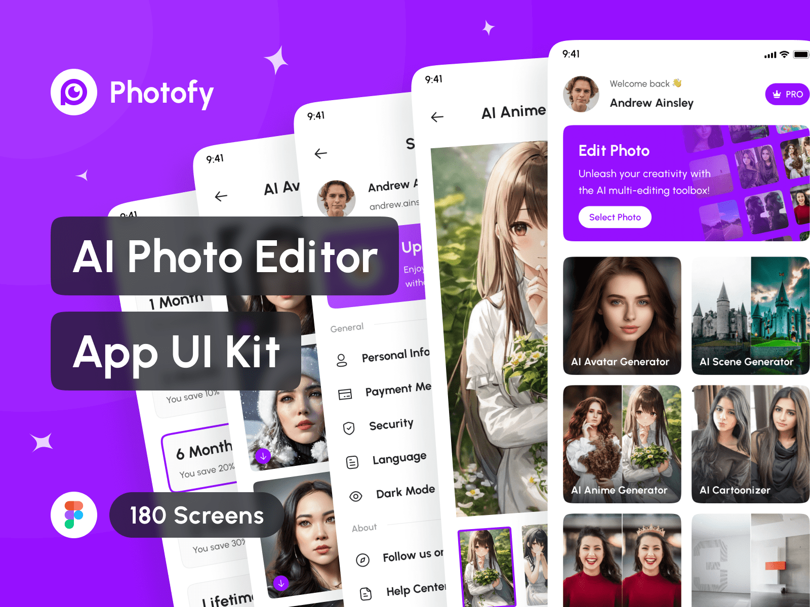 Example of Ai Photo Editor App UI Kit