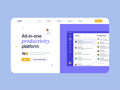 Collab - Productivity Platform graphic design productivity ui ux website