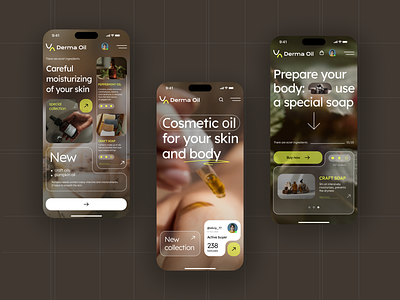 Derma Oil App app b2c concept design mobile app mobile design product design ui uiux design ux vector сosmetic оil