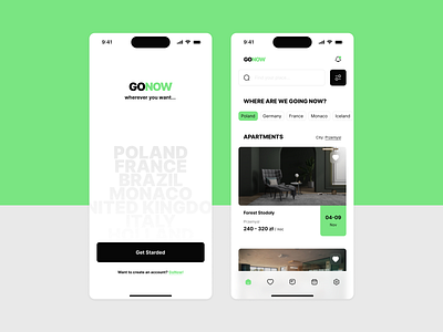 GoNow - booking app app light mobile travel ui