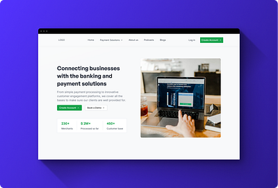 E-payments: Website Hero Section design ui ux website