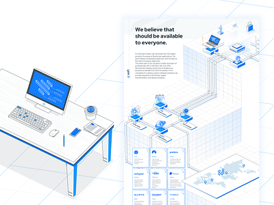 4soft - Presentation onepager - Blueprint - Blockchain blockchain blueprint branding graphic design illustration onepager pipe presentation ui