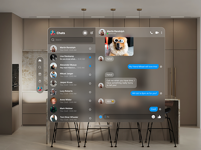 Apple Vision Pro - Messenger - Concept app apple design spatial design ui vision pro