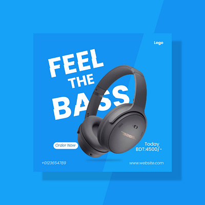 Headphone social media poster design branding graphic design logo