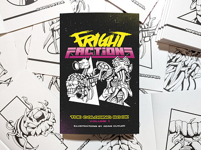 Fright Factions Coloring Book activity book alien character design illustration monster sci fi science fiction trading cards