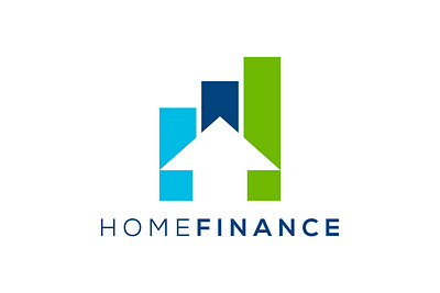 Modern home finance vector logo design arrow home