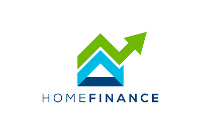 Modern home finance vector logo design arrow home