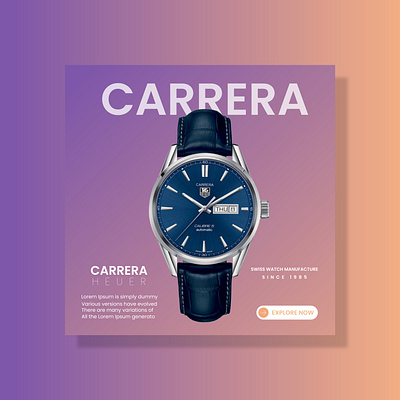 CARRERA Watch social poster. branding graphic design logo