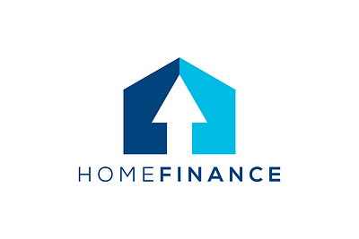 Modern home finance vector logo design arrow home