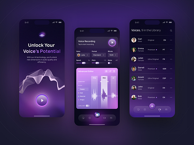 EchoTune - AI Mobile App app design application application design arounda design interface ios ios app design mobile mobile app mobile ui product service startup ui uiux ux