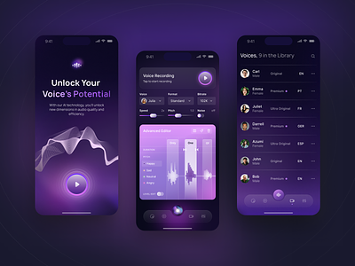 EchoTune - AI Mobile App app design application application design arounda design interface ios ios app design mobile mobile app mobile ui product service startup ui uiux ux