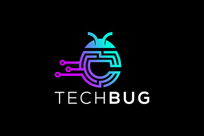 Letter C modern tech bug vector logo design branding graphic design logo mark