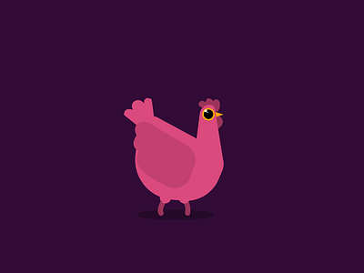 Party Chicken! animal animation bird character chicken flat funny gradient hand drawn hen illustration joke logo motion motion foundation motion graphics pixel art style texture vector