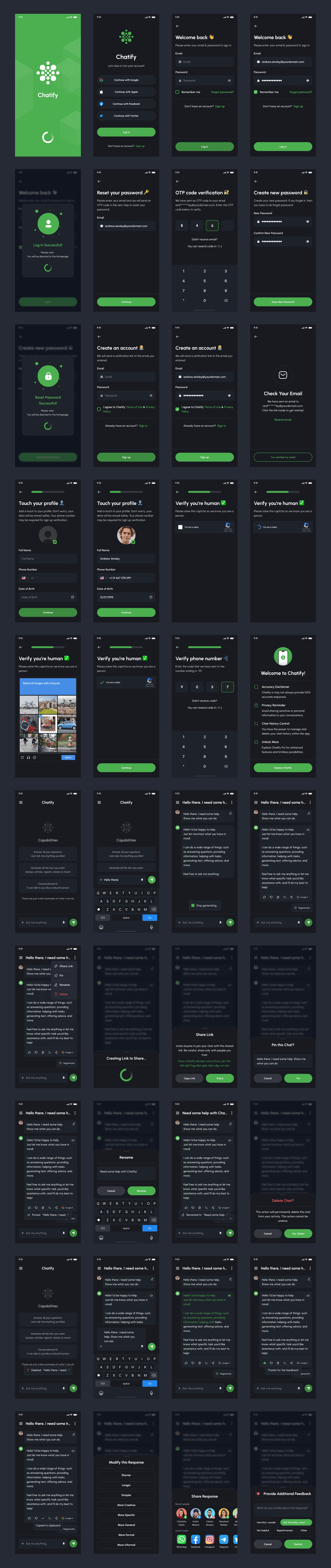 Example of Ai Chatbot App UI Kit