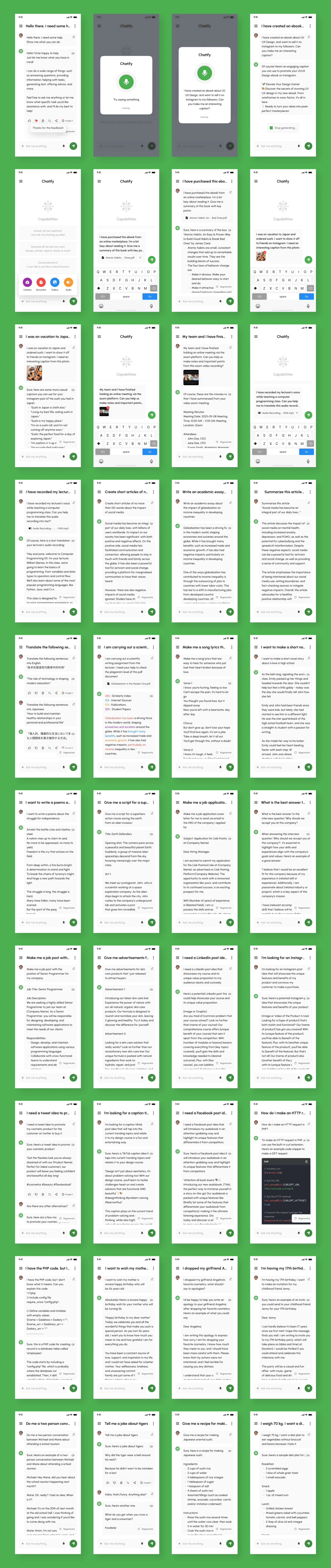 Example of Ai Chatbot App UI Kit