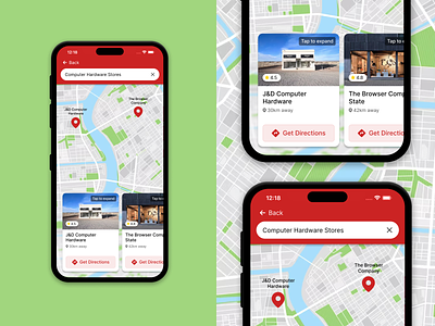 Places in a Map - UI dailyui design location search ui map ui maps places ui uiux
