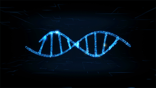 The future of DNA ai animated gif animation artificial intelligence biotechnology crisper crispr dna double helix gif helix hologram innovation mograph motion design motion graphics particles science strand technology