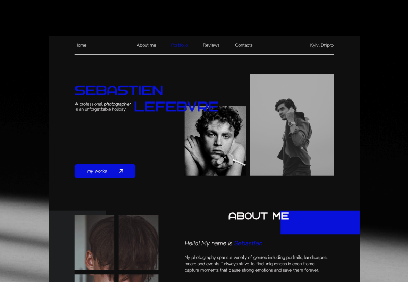WEBSITE DESIGN FOR A PHOTOGRAPHER branding design typography ui ux