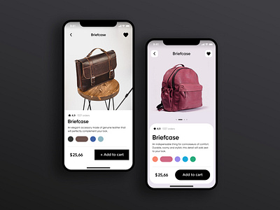 Product page UI app design ui