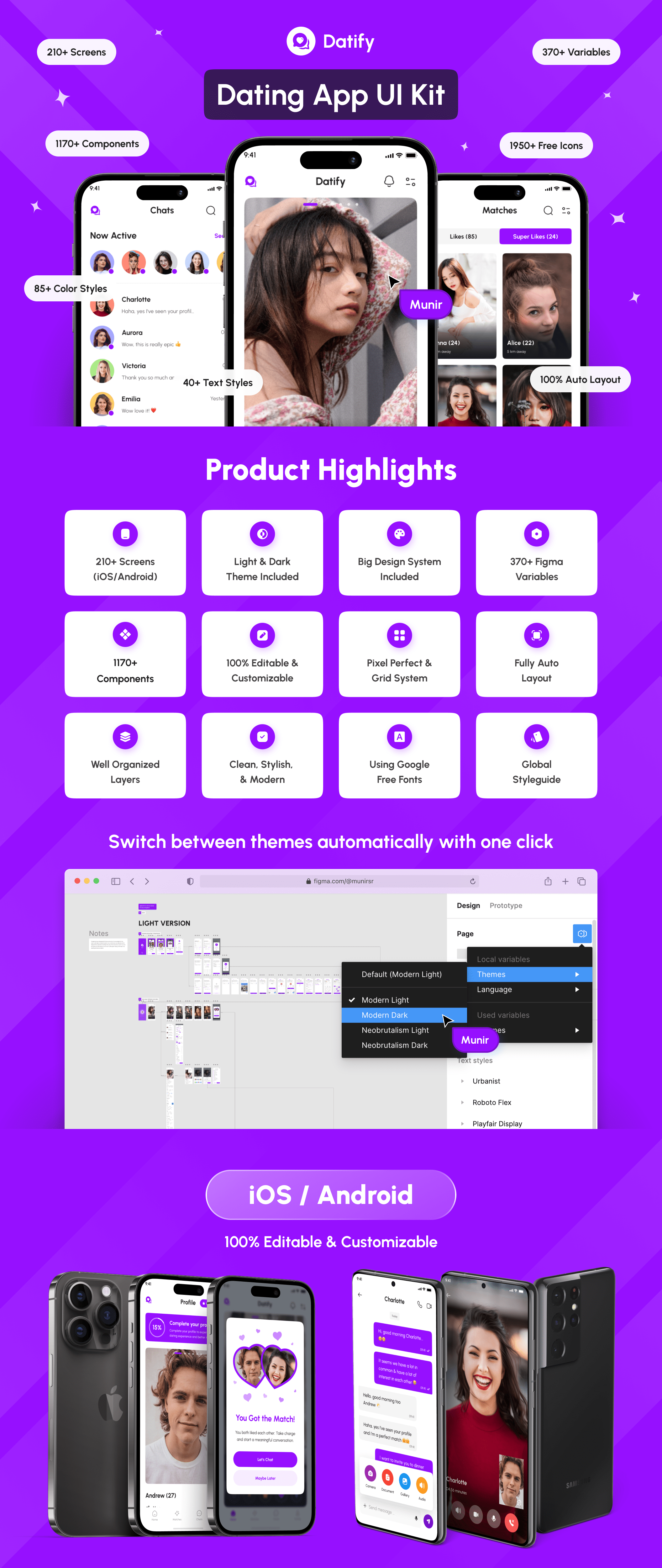 Example of Dating App UI Kit
