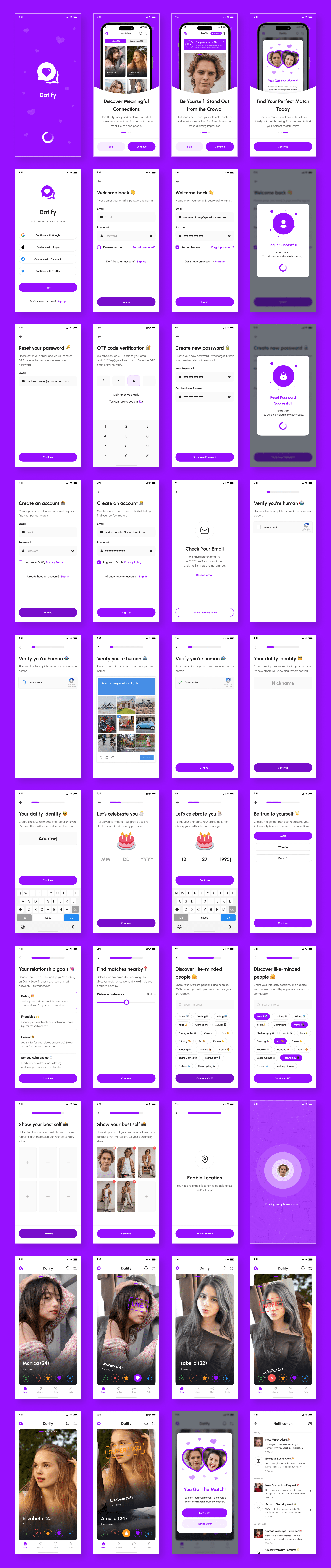 Example of Dating App UI Kit