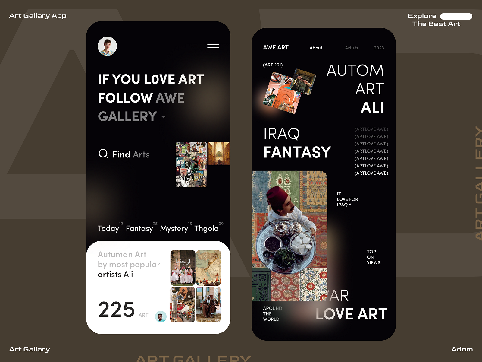 Art Gallery App by Adom on Dribbble