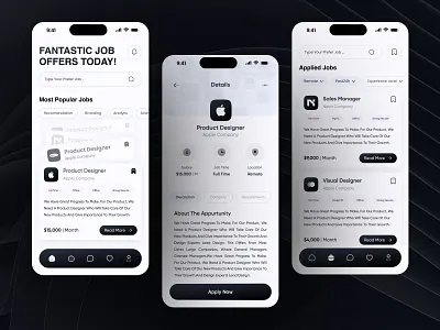 Seach job app app design design interface minimal app search job ui ui design uiux uiux design userinterface design ux ux design web web design work