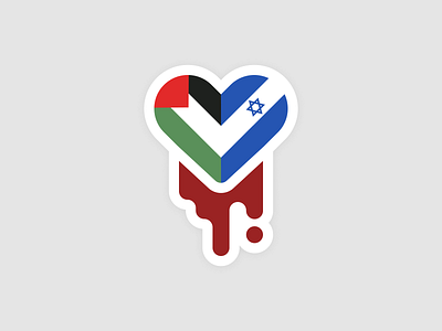 We all bleed red. blood figma flags flat design heart illustration political sticker worldpeace