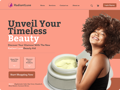 Landing Page - Product Website beauty cosmetics figma high fidelity home page illustration landing page product product design ui viral
