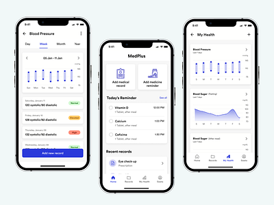 MedPlus - Medical record app appdesign dailyui design ui uicha uichallenge uxdesign