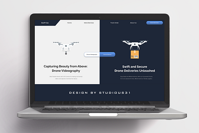 Drone Videography & Delivery Logistics Website Banner UI animation branding design drone animation drone delivery drone logistics illustration landing page design landing website lottie animation motion motion design motion graphics ui ui ux ux videography website