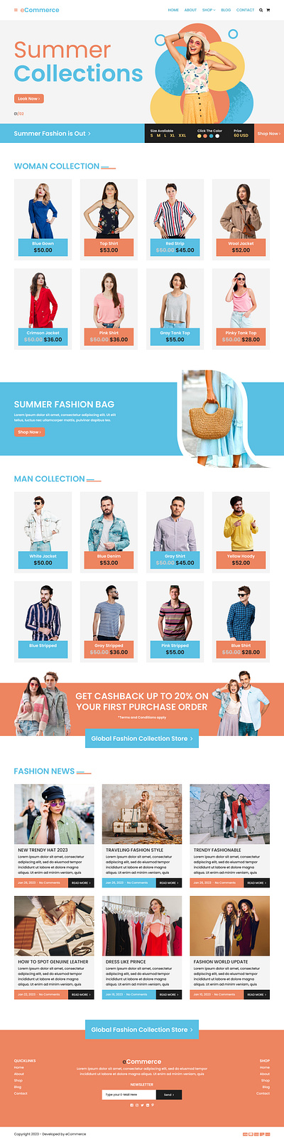 eCommerce Cloth Store Landing Page design ecommerce cloth store ecommerce landing page ecommerce store ui ecommerce ui ui ui design