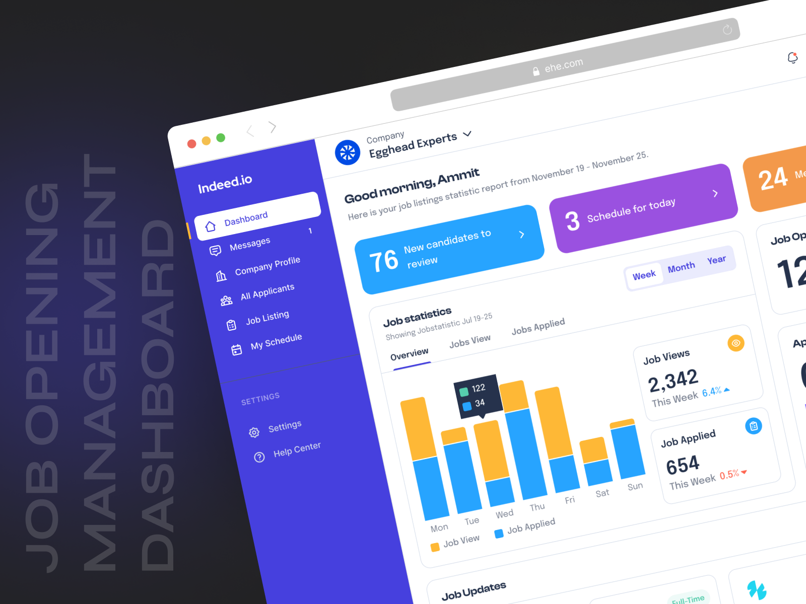 Job Opening Management Dashboard card dashboard chart clean dashboard dashboard design dashboard ui designn designer graph hiring hr dashboard hr management dashboard job opening management dashboard job search dashboard jobs recruitment recruitment management dashboard ui ui design ux ux design web design