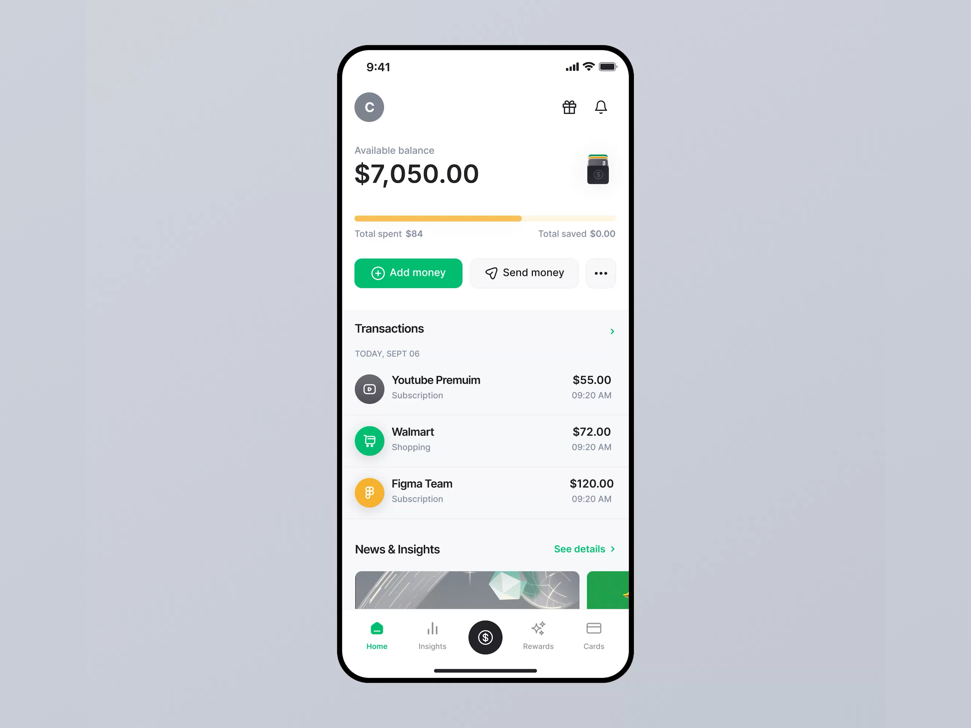 Finance App Concept animation banking figma finance fintech mobiledesign money moneyapp productdesign uidesign