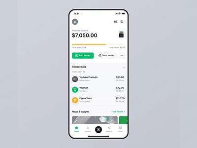 Finance App Concept animation banking figma finance fintech mobiledesign money moneyapp productdesign uidesign