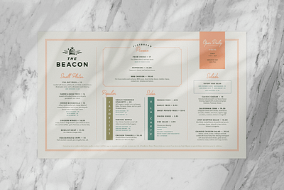30 Day Post Challenge: Post 7 "The Beacon" Menu Design branding graphic design menu design