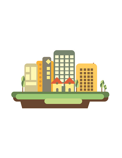 Small City graphic design illustration