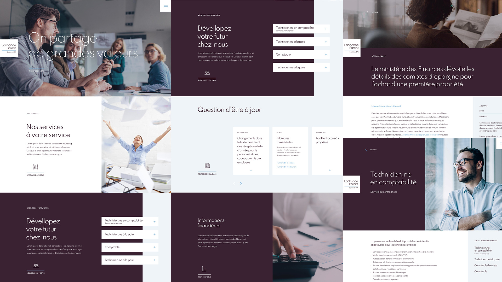 Lachance Parent | Web Design Interface UX/UI art direction brand branding graphic design horizontalscroll ui ux web