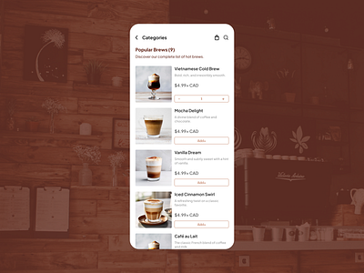 Cool Coffee Categories: Your Guide to Chilling Choices app dailyui design flat ui ux web