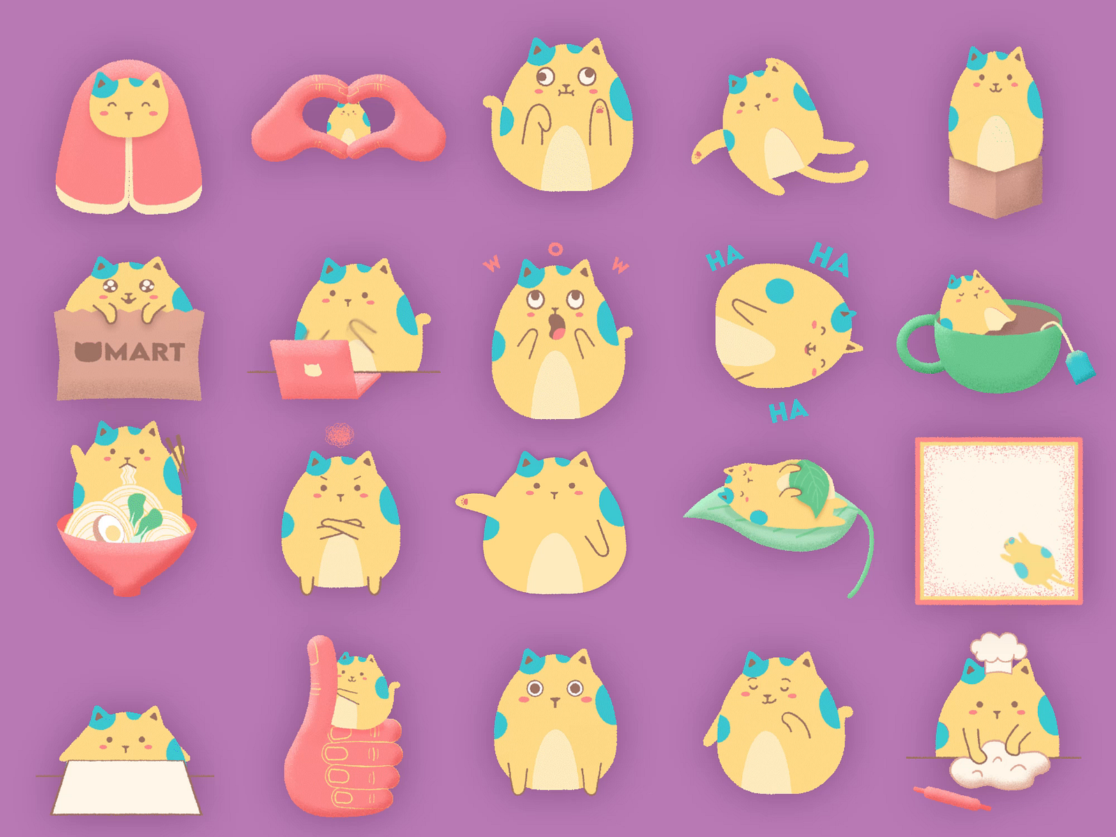 Cheddar the Chonky Cat | Stickers by Cayla Gao for Modicum Creative ...