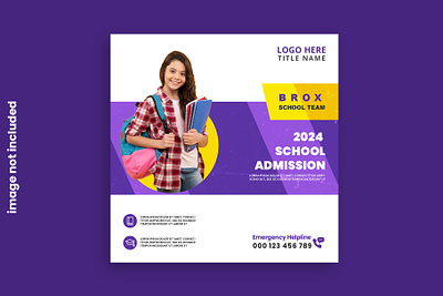 Social media post and web banner template for back to school admission post admission poster logo logo design logo template media post design post template poster poster design poster template school school admission social social media social media post social media poster template