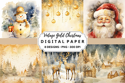 Vintage Gold Christmas Backgrounds tumbler wrap