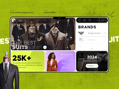 Suit Store Website - Online Shop design shop store ui web design