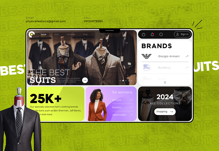 Suit Store site Online Shop by Ali AghaAhmadi on Dribbble