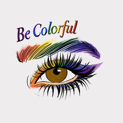 Colorful Rainbow Eye Makeup Design artistic beauty bright color eye eyebrow eyeliner eyeshadow fashion gay inspiring lashes lgbtq makeup mascara pride rainbow
