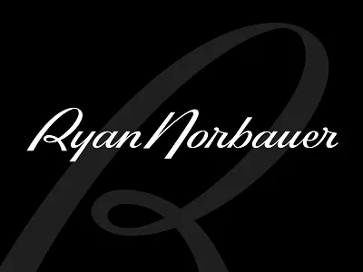 Ryan Norbauer Script Wordmark custom type hand lettering lettering ligature logo logo process logotype mid century norbauer r logo script sketches type typography wells wells collins wordmark wordmark design