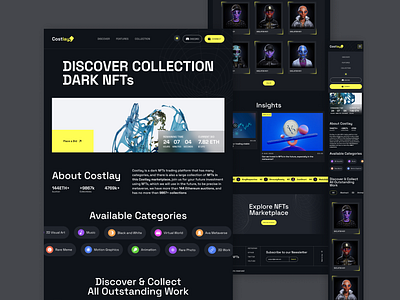 NFT Landing Page - Costlay landing page nft nft landing page ui uiux