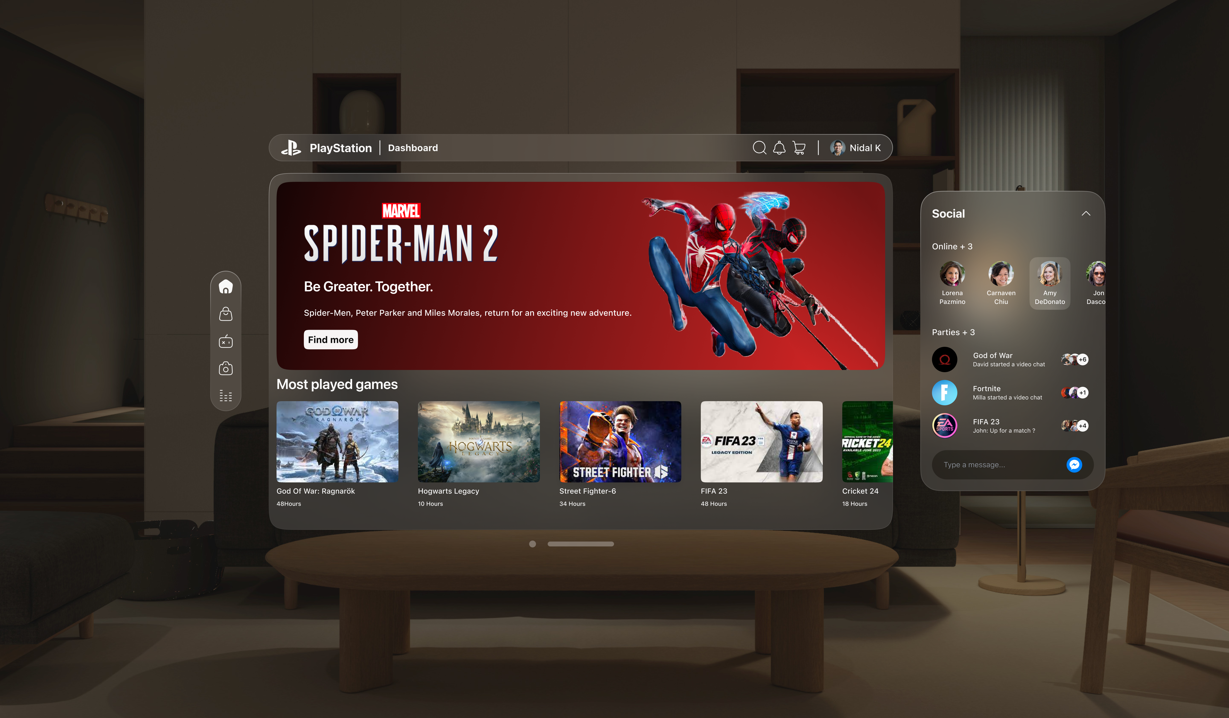 Apple Vision Pro Spatial UI - Gaming App UI Design glassmorphism spatial ui ui vision pro