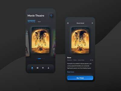 Neomorphic Movie App: A Stylish New Way to Watch Movies app app design design design style easy to use inspiration mobile app design movie app neomorphism rounded edges soft shadows ui